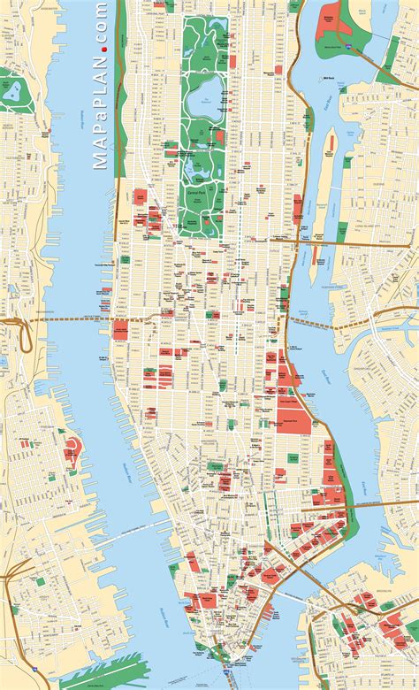 map of manhattan new york city